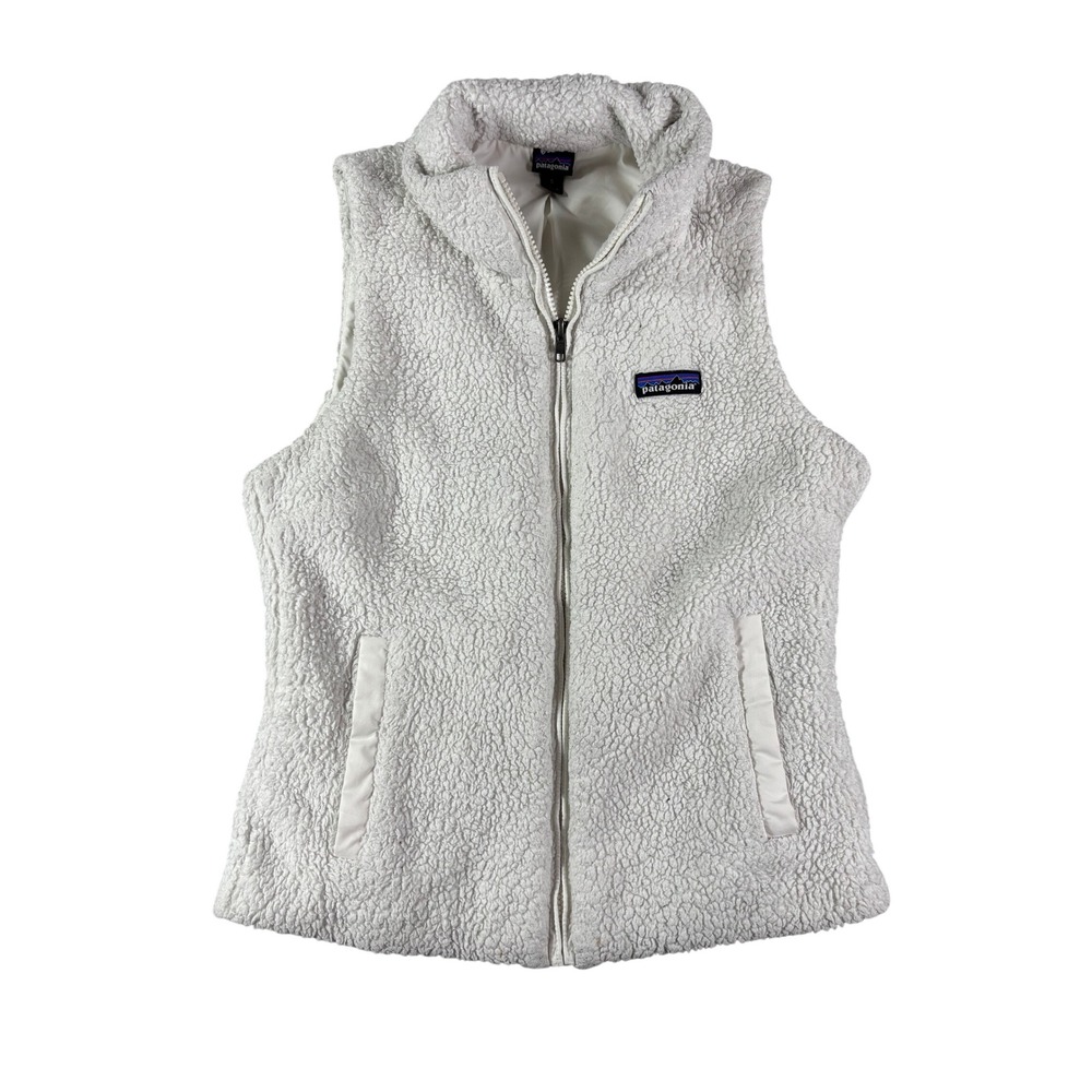 Patagonia Los Gatos Fleece Vest Cream White Full Zip Wmns Size Small